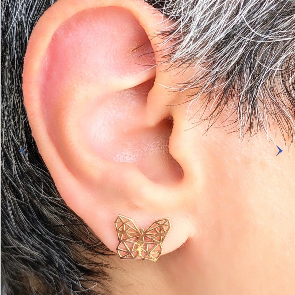 18k yellow Gold Butterfly Earrings